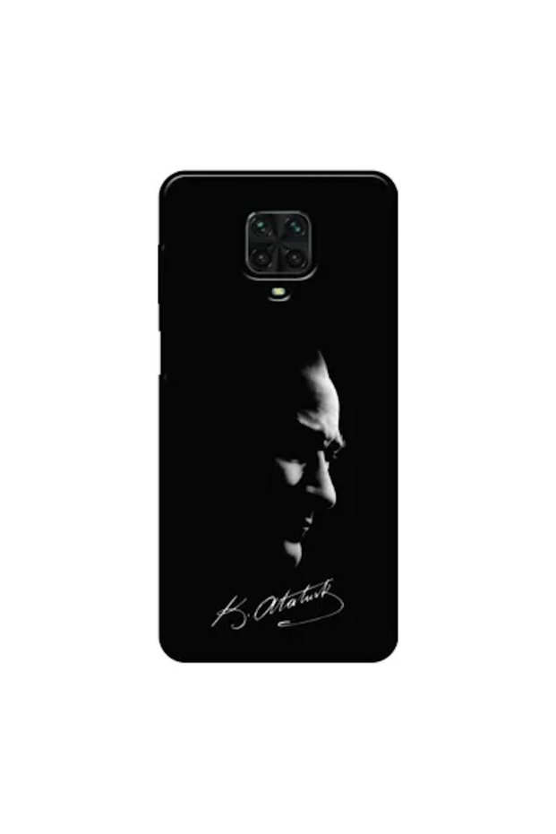 Xiaomi Redmi Note 9 Pro Compatible Case Mustafa Kemal Atatürk Black Silicone Case (Printed)