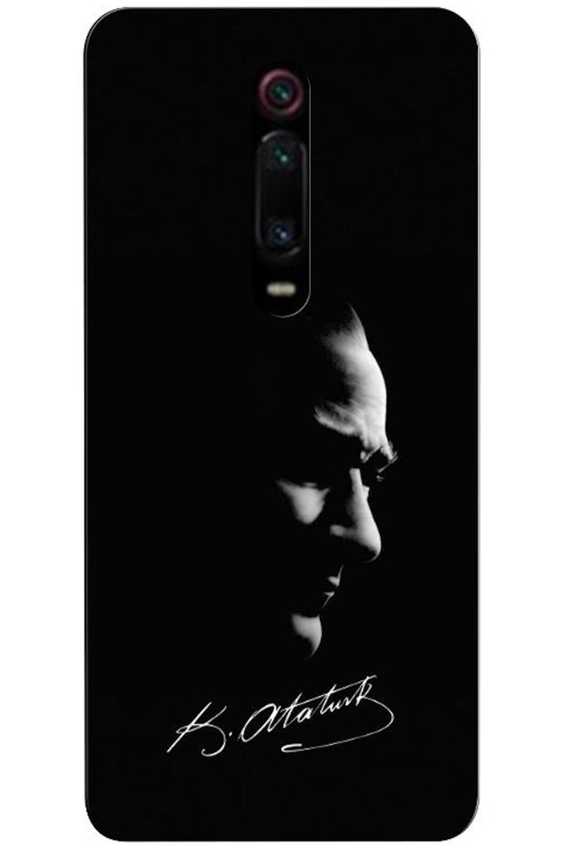 Xiaomi Mi 9t Compatible Case Mustafa Kemal Atatürk Black Silicone Case (Printed)