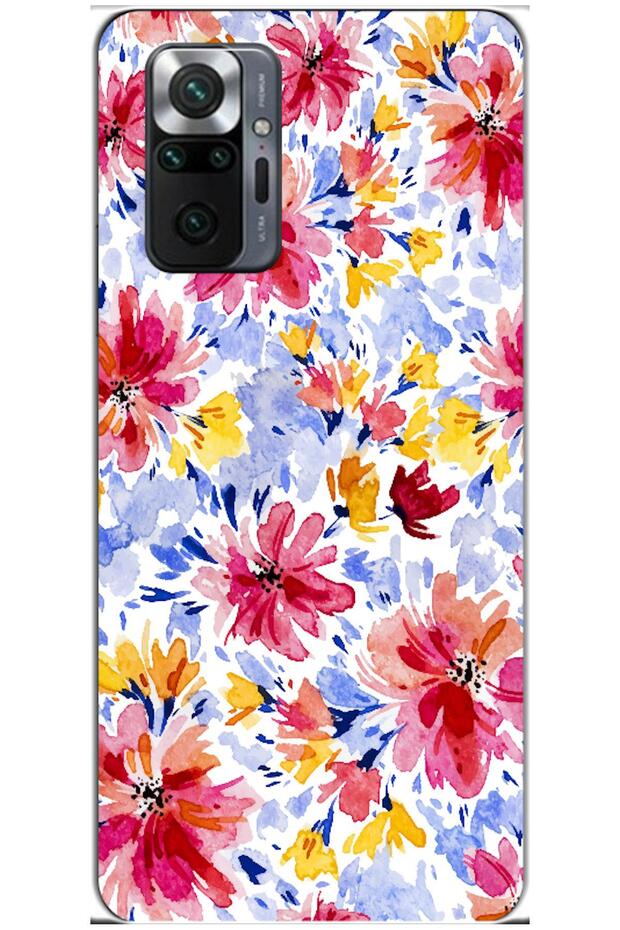 Xiaomi Redmi Note 10 Pro Compatible Case Spring Flowers 7 Silicone Case (Printed)