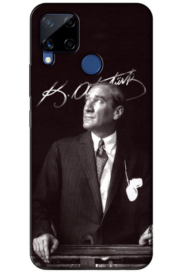 Realme C15 Compatible Case Mustafa Kemal Atatürk Silicone Case (Printed)