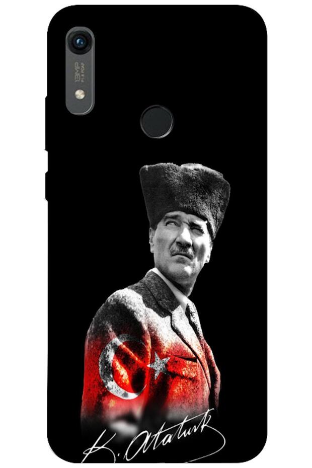 Huawei Honor 8A Compatible Case Mustafa Kemal Atatürk Design V2 Silicone Case (Printed)