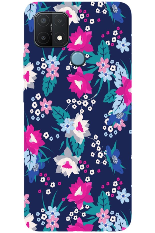 Oppo A15S Compatible Case Spring Flowers 3 Silicone Case (Printed)