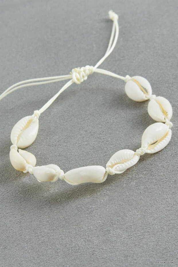 Spt-Gld Oyster Macrame Cord (41126) Bracelet Cream