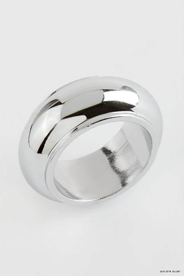 Spt-Gld Curved Metal Ring Silver (51133) Color 7
