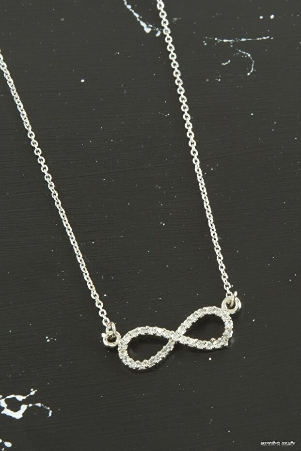 Spt-Gld Infinity Zircon Stone Tr Necklace (50537) Silver Color