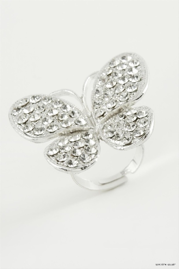 Spt-Gld Ring with Stones (45121) Silver Color