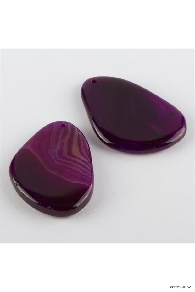 Spt-Gld Special Cut Natural Stone Plate Agate Pendant (52720) Purple Standard