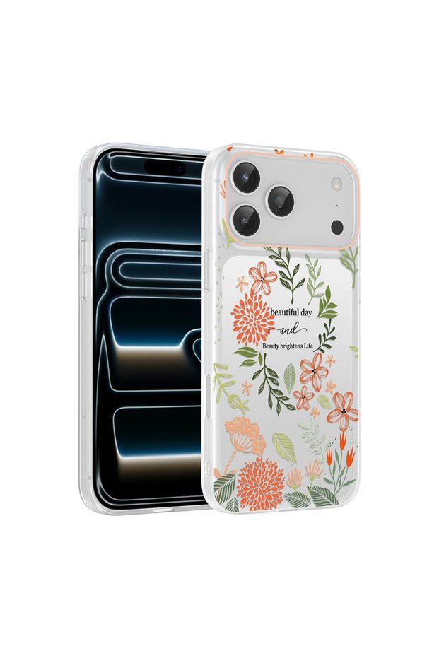 iPhone 17 Pro Case with Floral and Bow Pattern, Camera Raised Design, Senk Premium