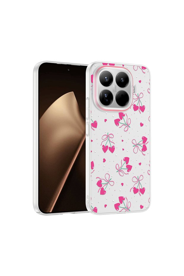 Xiaomi 15t Pro Case with Floral and Bow Pattern, Camera Raised, Premium