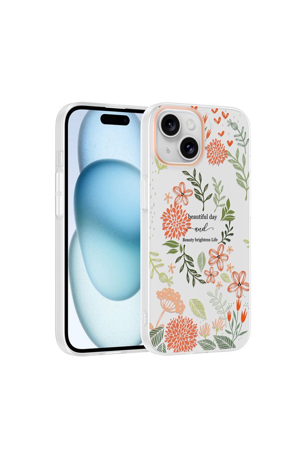iPhone 13 Case Floral and Bow Pattern with Camera Raised Omsy Premium