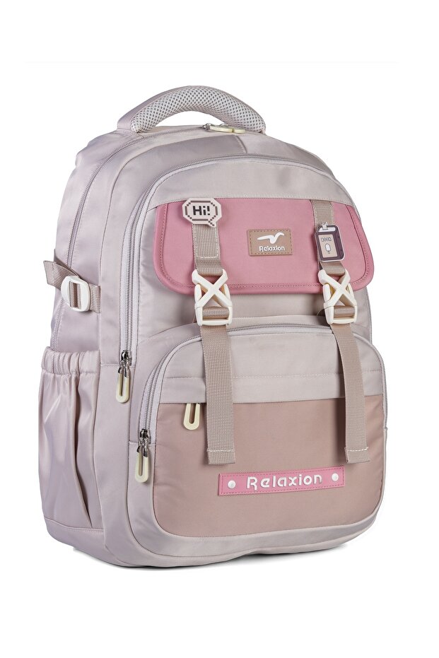 Relaxion Waterproof Fabric 5 Compartment Ergonomic Design School Backpack
