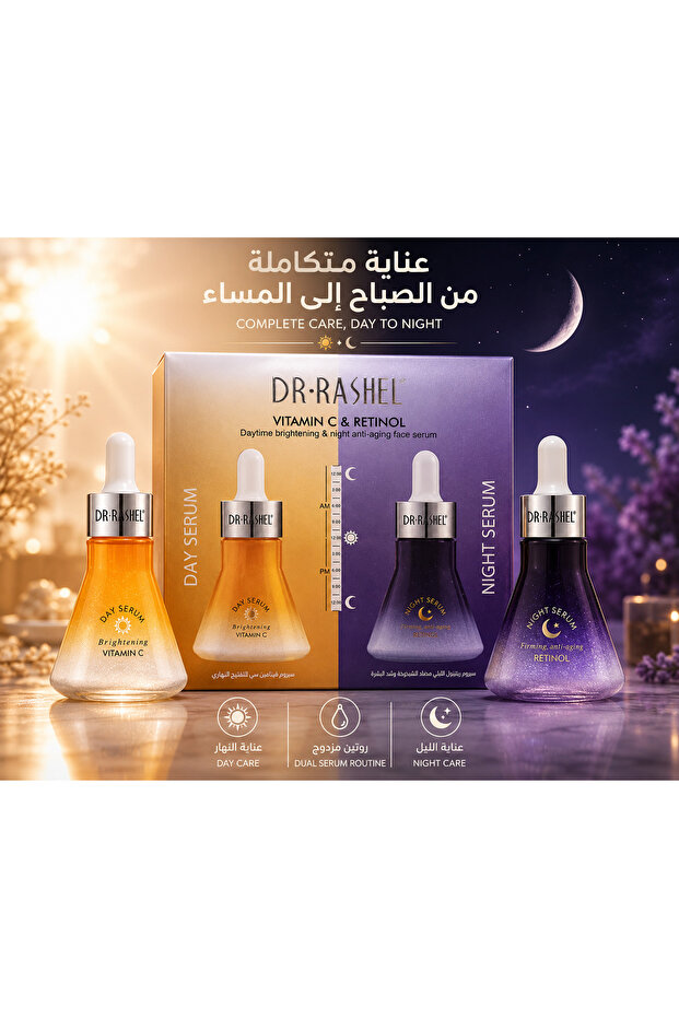 Serum Set D. Rashel Vitamin C & Retinol Day and Night Serum Daytime Radiance and Nighttime Care