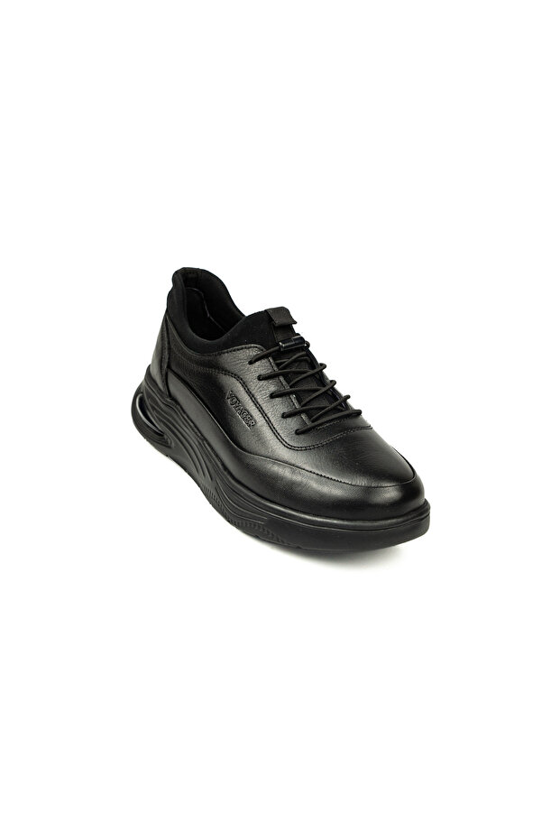 Z995 Black Leather Casual Women's Shoes