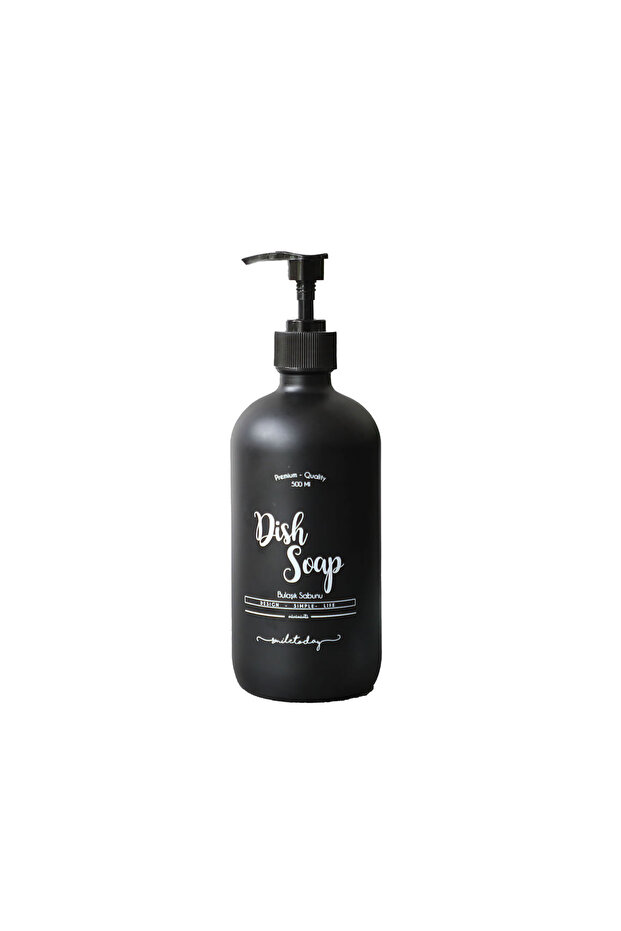 Black Glass Dish Soap Bottle