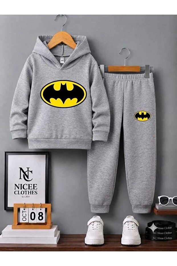 Children's Unisex Tracksuit Set (Middle Size with Printed Design for Winter)