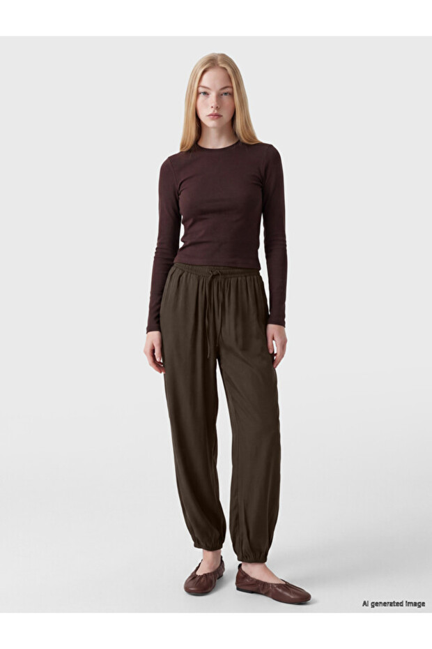 Esvab • Modern & Distinctive Women's Modal Blend Pants with Waist Drawstring