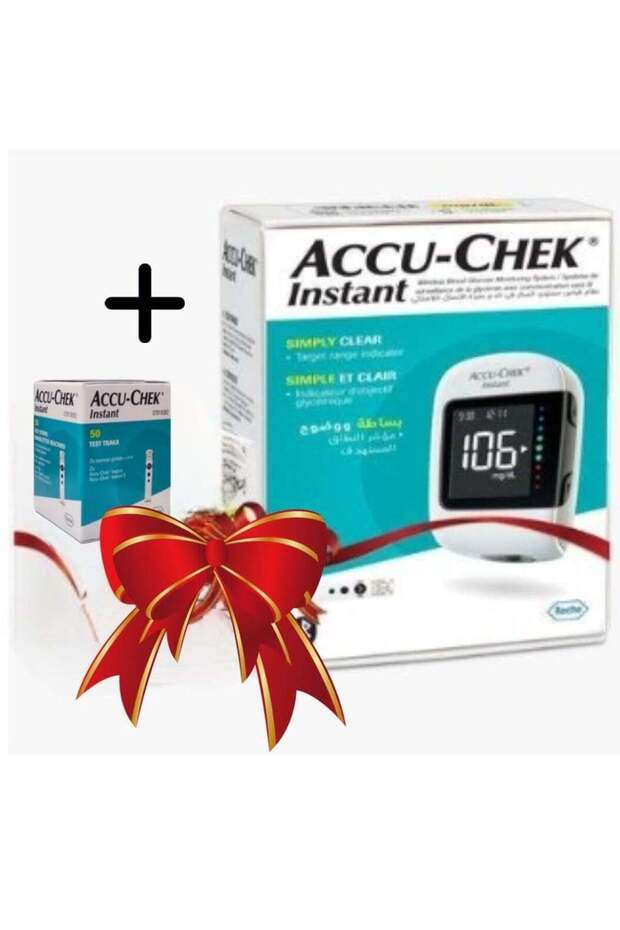 جهاز قياس نسبة السكر في الدم ACCU-CHEK Instant مع علبة تحتوي على 50 شريط اختبار
