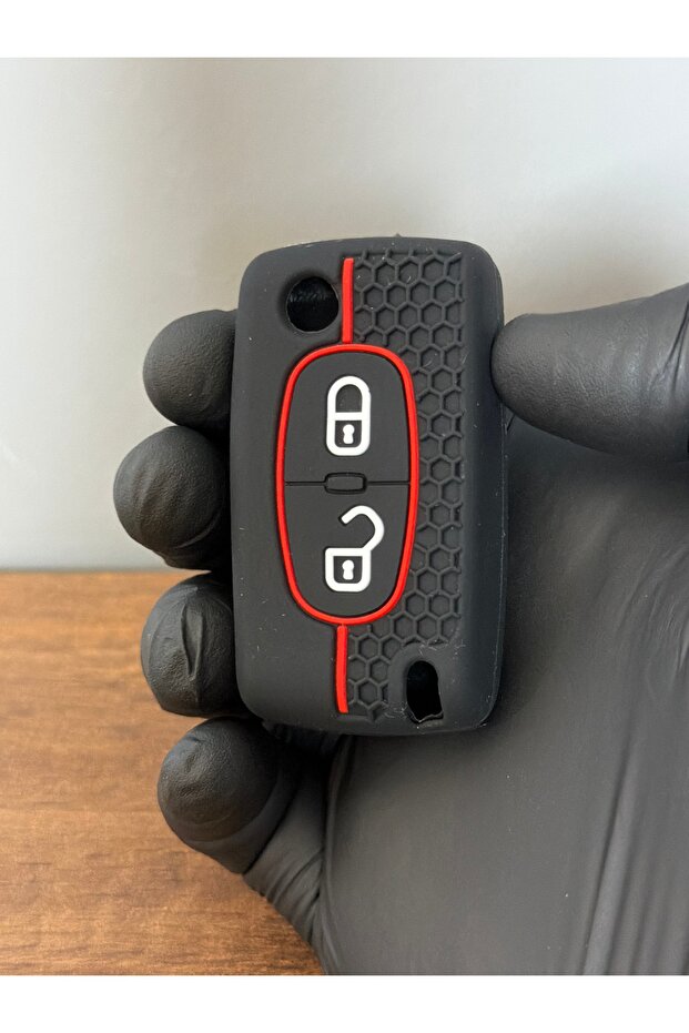 Peugeot Partner 307 207 308 5008 Citroen Berlingo C2 C3 C4 2 Buttons Honeycomb Pattern Key Remote Protection Case Black Red