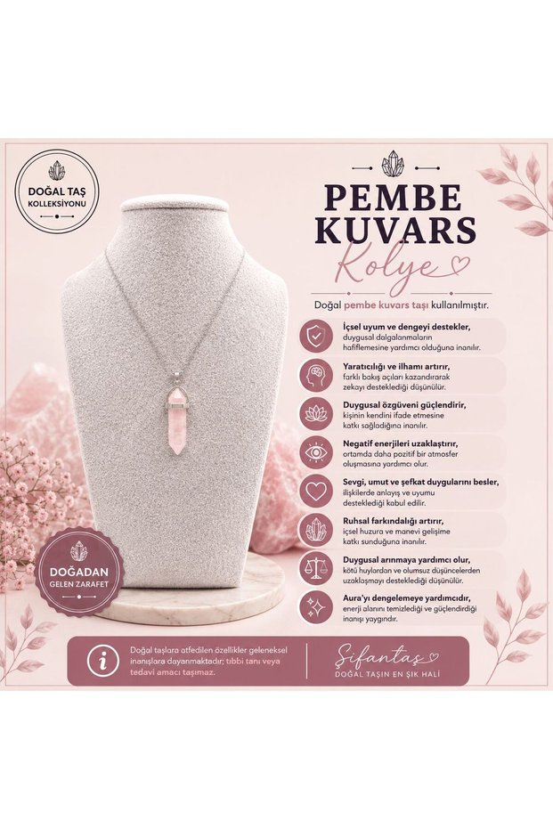 Pink Quartz Natural Stone Pendant (2)