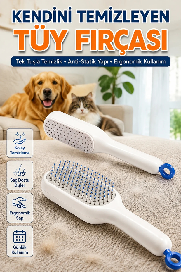 Pet Hair Removal Brush – Easy-To-Clean Design