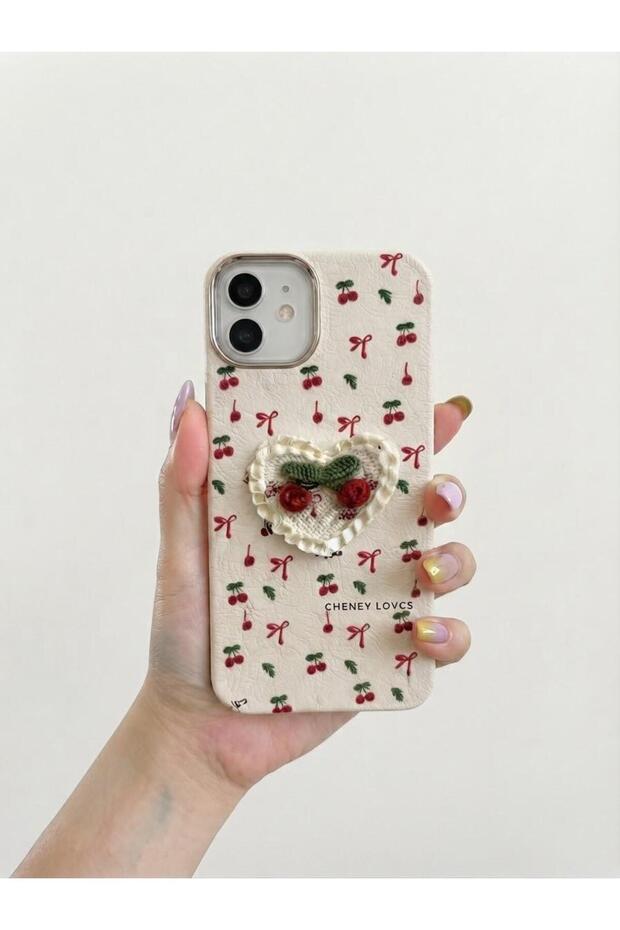 iPhone 11 Compatible Cherry Bow Pattern Phone Case