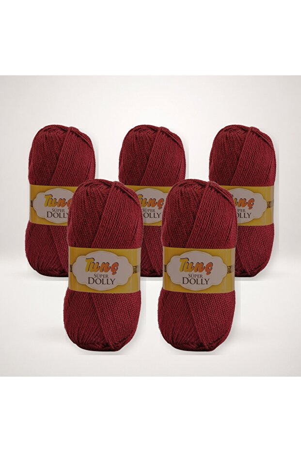 Super Dolly Booties Yarn 5-Pack 500 Gr - Burgundy 43