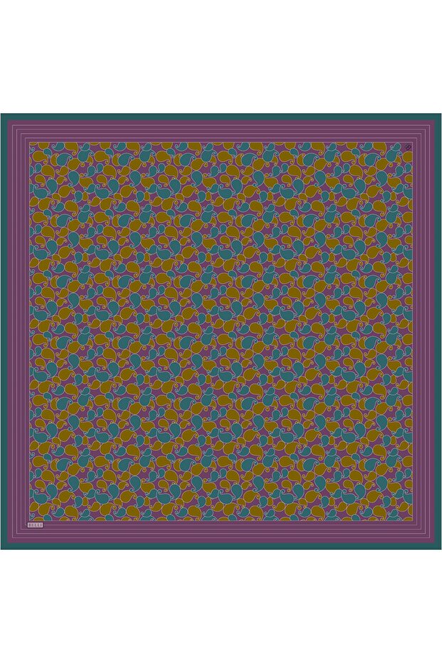 Tivil Silk Scarf Purple 4422 03 Ethnic Pattern