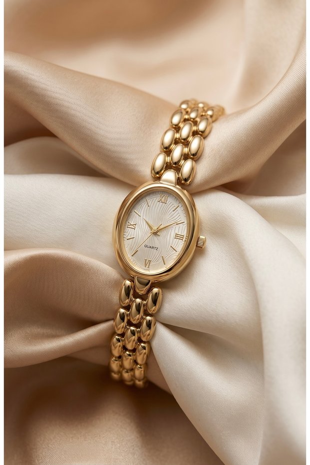 Women's Steel Watch Gold Color Vintage Watch Old Money Oval Case Roman Numeral Luxury Classic Elegant Stylish Women's Wristwatch |   Limited Edition 2026