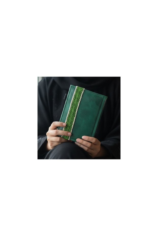 دفتر ملاحظات من الجلد المعاد تدويره مزين بسادو يدوي الصنع
