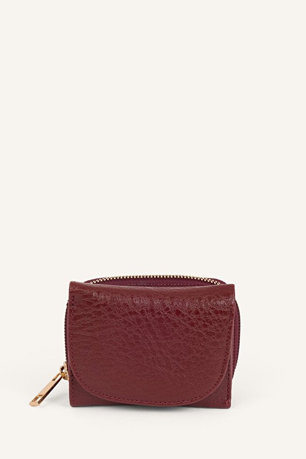 Women's Zippered Faux Leather Wallet I5815Axns