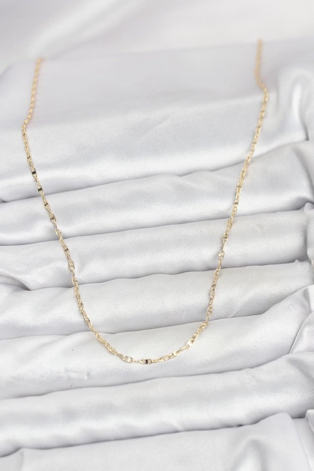 60cm Golden Brass Sailor Style Chain Women's Necklace for Elegant Necks