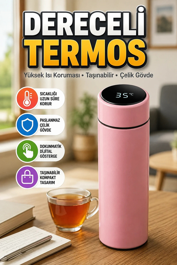 250ml Stainless Steel Smart Thermos with Touch Led Screen Hot Cold Preservation