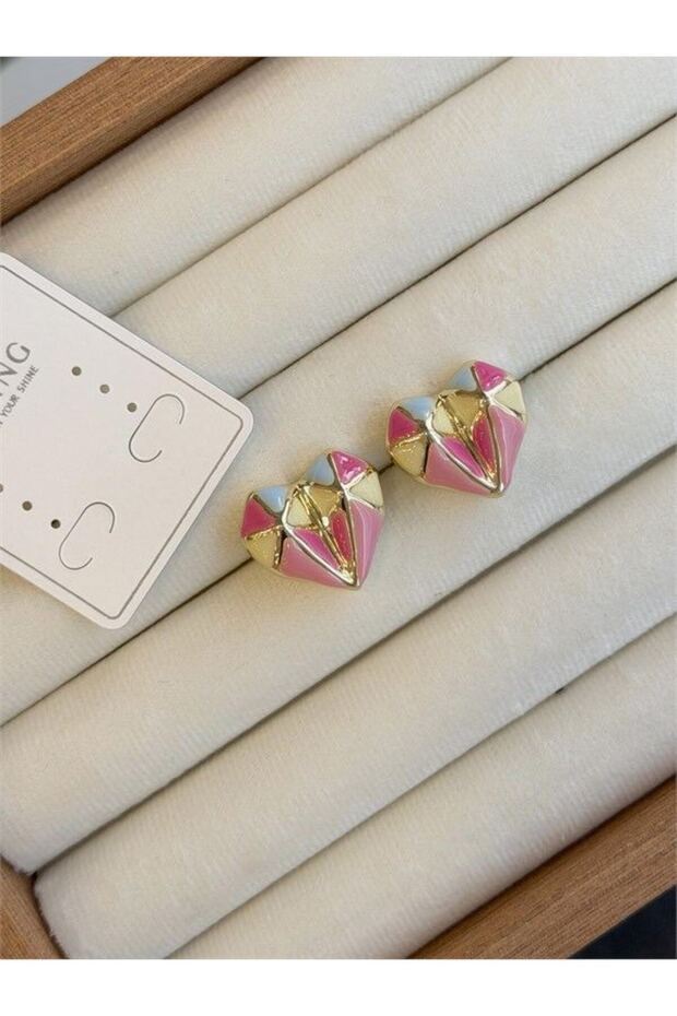 Glb-Stl41414 Heart Earrings - Gold