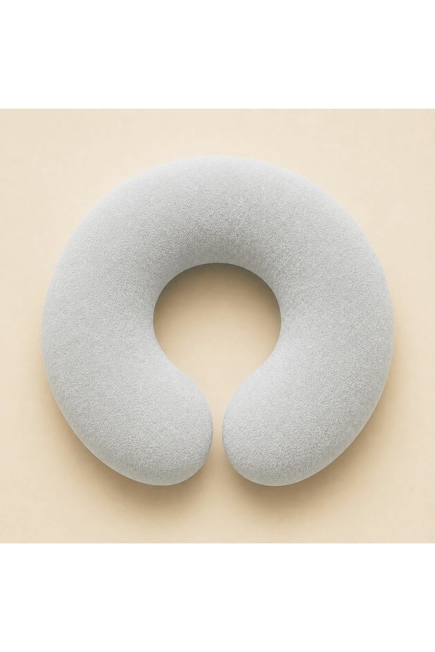 Adult Neck Pillow 35 cm Bagel Pillow Velboa Velvet Fabric Bead Fiber Filled