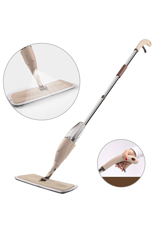 Spray Mop - Floor Mop with Removable Washable Cleaning Pad -BROWN