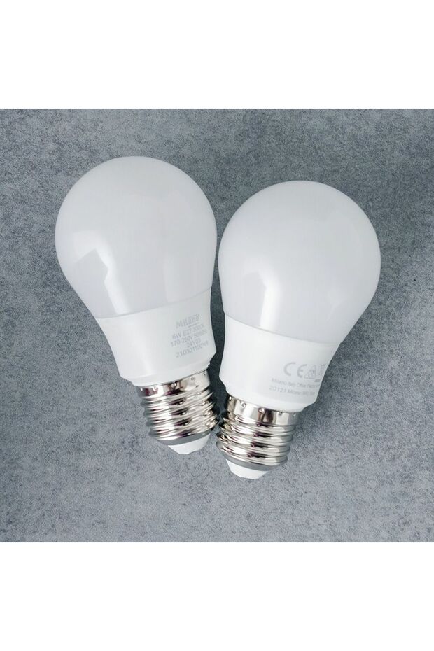 LED Bulb 2Pcs Set 6W E-27 3000K, LED Light For Home Office And Indoor Lighting