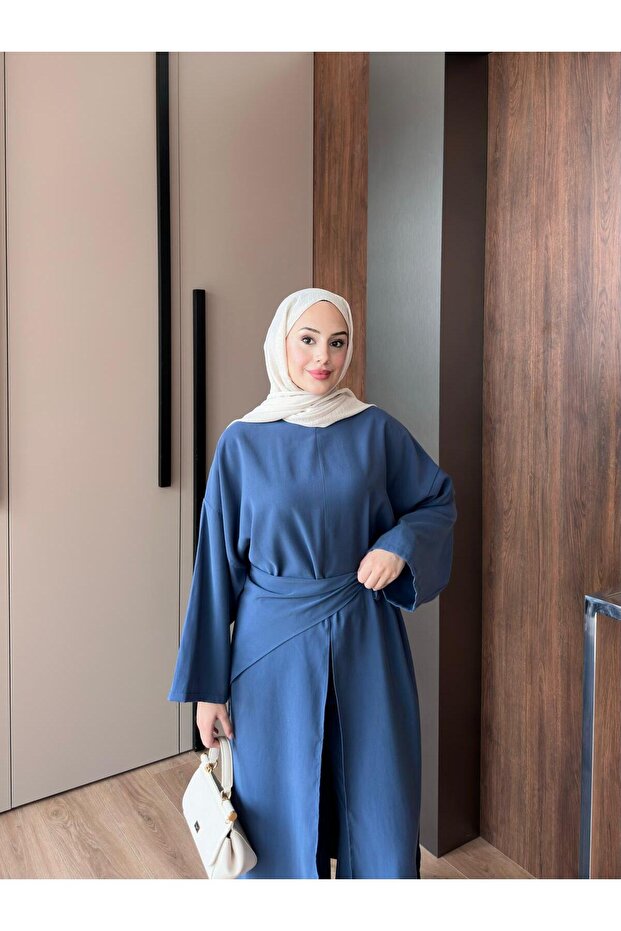 Molly Nelly Women's Long Tunic with Shoulder Shawl 3-Piece Set