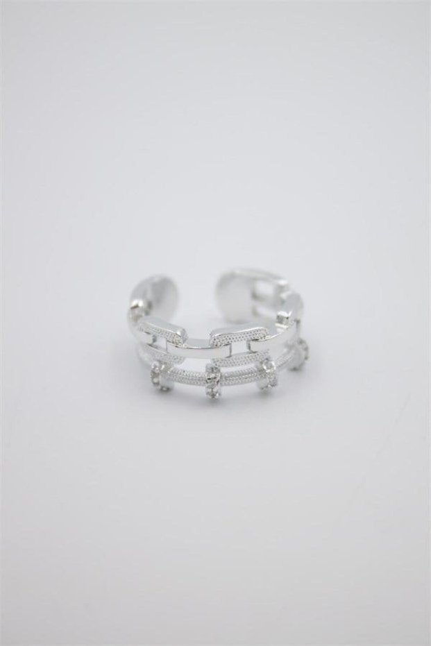 Glb-Stl41414 Stone Ring - Silver