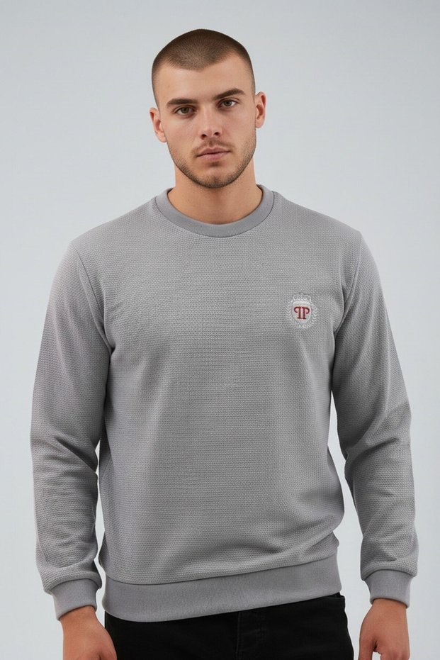 Men's Gray Mare Jaker Fabric Crew Neck Sweatshirt - 76566