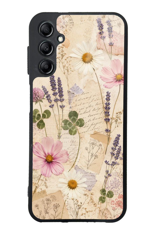 Samsung A14 Glossy Phone Case with Wildflower Letters Design