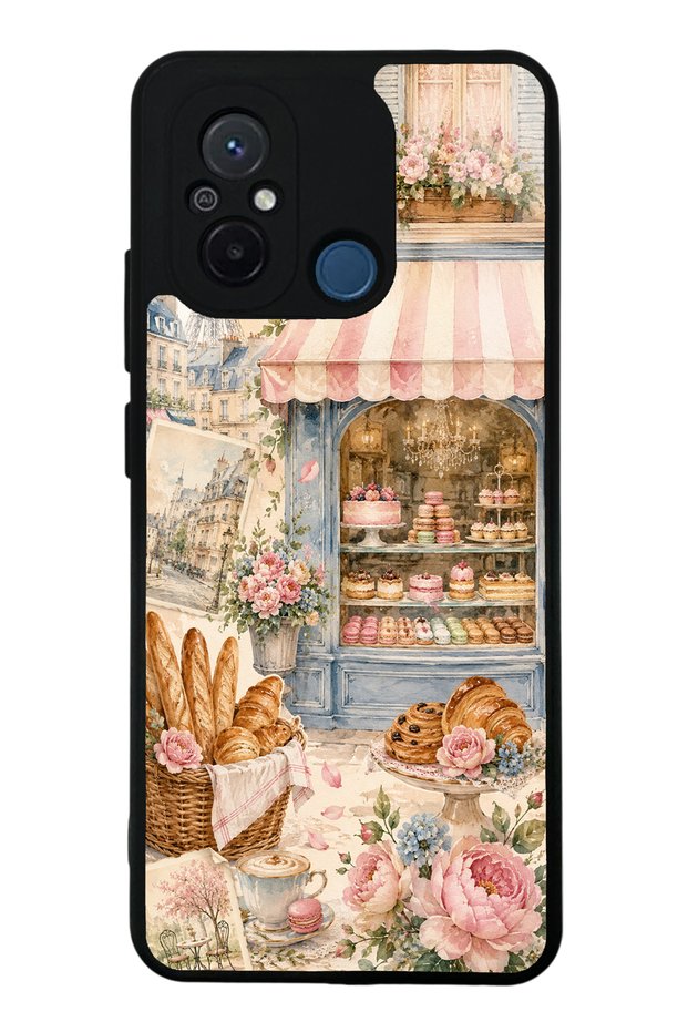 Xiaomi Redmi 12C Paris Café Bloom Design Glossy Phone Case