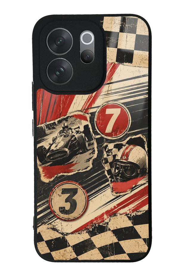 Vivo V70 Retro Racing No. 7 Design Glossy Phone Cases