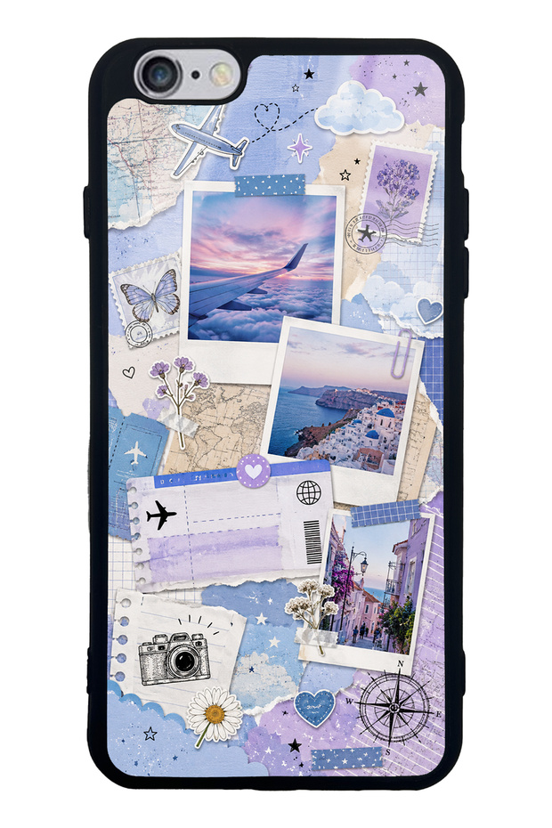 iPhone 6 Plus Pastel Travel Diary Design Glossy Phone Case
