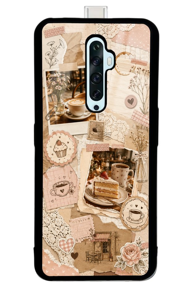 Oppo Reno 2Z Glossy Phone Case with Café Love Letters Design