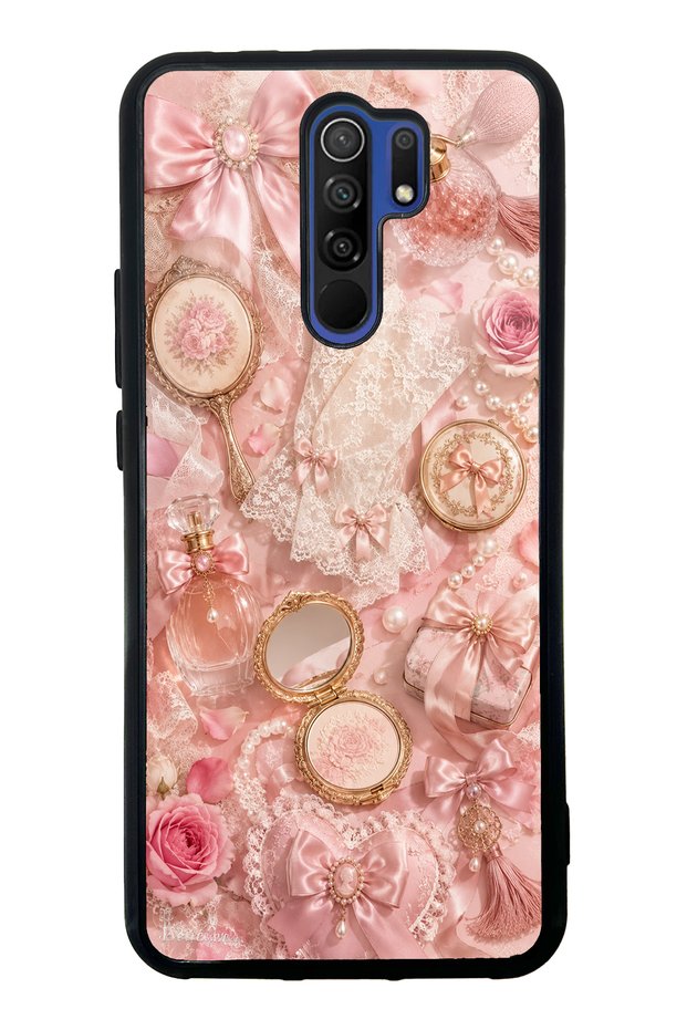 Xiaomi Redmi 9 Glossy Phone Case with Vintage Rose Vanity Design