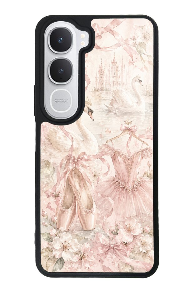 Vivo Y31 Glossy Phone Case with Pink Swan Ballet Design
