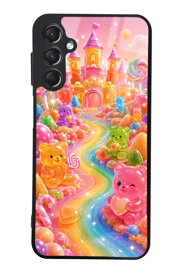 Samsung A24 Jelly Bear Castle Design Glossy Phone Case