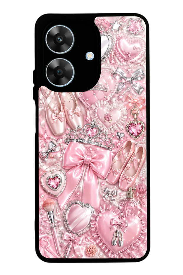 Realme Note 60 Royal Pink Ballet Design Glossy Phone Case