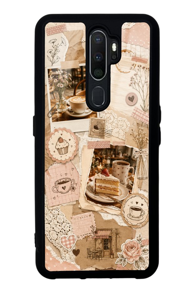 Oppo A5 2020 Glossy Phone Case with Café Love Letters Design
