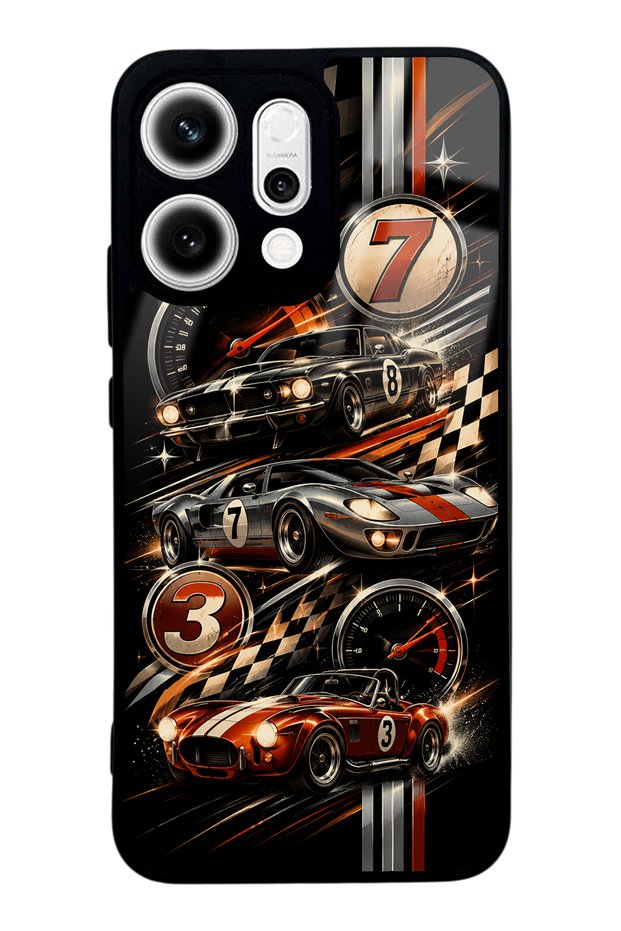 Oppo Reno 14 Retro Speed Icons Design Glossy Phone Case